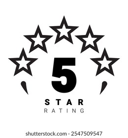 5 star rating. Five star Symbol or emblem. vector illustration