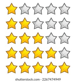 5 star rating icon cartoon vector illustration. Isolated badge for website or apps and websitesFive stars customer product rating review flat icon product rating.