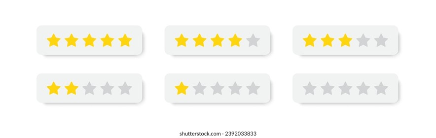 5 star rating icon. Feedback of user symbol. Review quality. Button click. Five star ranking. Best service. Positive vote. Vector illustration.