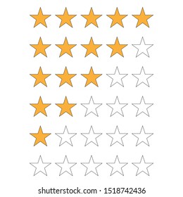 5 star rating icon half stars, review