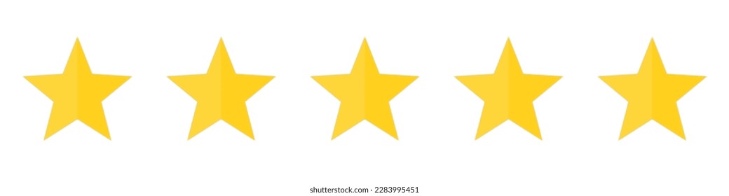 5 star rating icon. Review. Vector.