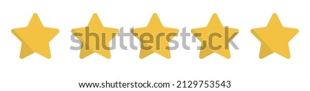 5 star rating icon. Reviews and ranks. Editable vectors.