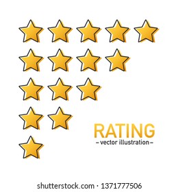 5 star rating icon vector. Isolated badge for website or app. Stars customer product rating review. Vector stock illustration