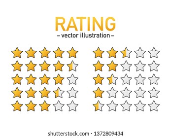 5 star rating icon vector. Isolated badge for website or app. Stars customer product rating review. Vector stock illustration