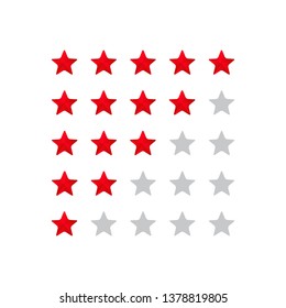 5 star rating icon vector illustration. Isolated badge for website or app - stock infographics