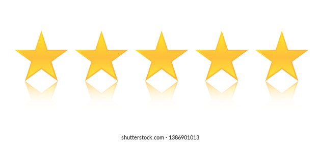 5 star rating icon vector . Isolated badge for website or app - stock infographics