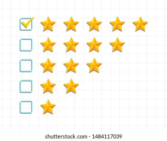 5 Star rating icon vector illustration. Isolated badge for website or app 