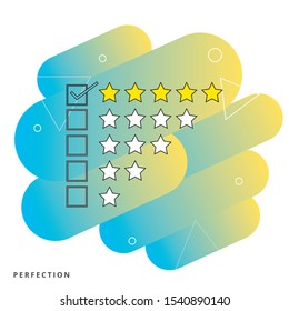 5 star rating icon vector illustration eps10. Isolated badge for website or app - stock info graphics