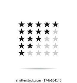 Icono de clasificación de 5 estrellas ilustración vectorial.Clasificación de hoteles