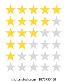 Icono de clasificación de 5 estrellas ilustración vectorial eps10. Aislado