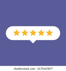 5 of 5 star rating icon vector illustration. Badge for website or app