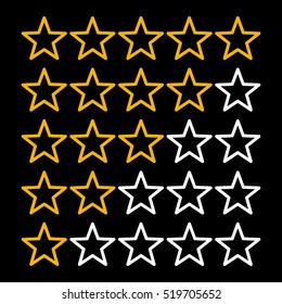 5 star rating icon vector illustration eps10. Isolated badge for website or app - stock infographics