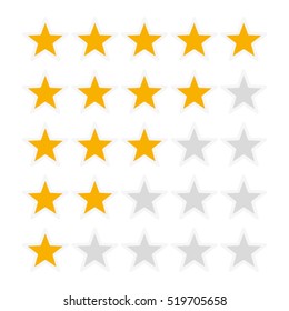 5 star rating icon vector illustration eps10. Isolated badge for website or app - stock infographics