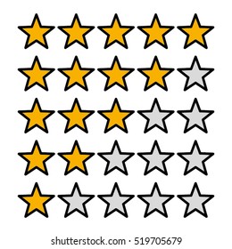 5 star rating icon vector illustration eps10. Isolated badge for website or app - stock infographics