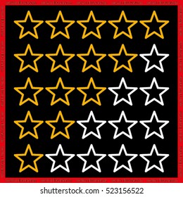 5 star rating icon vector illustration eps10. Isolated badge for website or app - stock infographics
