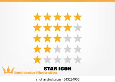 5 star rating icon vector illustration eps10. Isolated badge for website or app - stock infographics