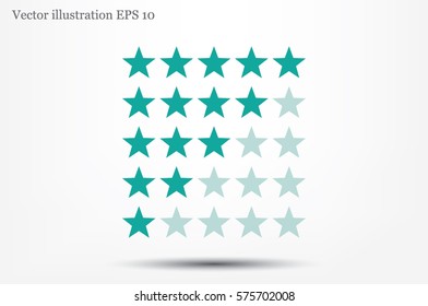 5 star rating icon vector illustration eps10. Isolated badge for website or app - stock infographics 