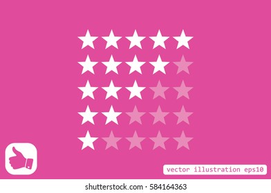 5 star rating icon vector illustration eps10. Isolated badge for website or app - stock infographics