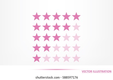 5 star rating icon vector illustration eps10. Isolated badge for website or app - stock infographics
