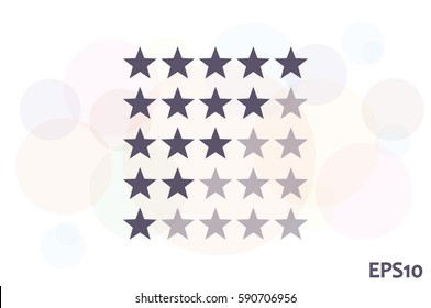 5 star rating icon vector illustration eps10. Isolated badge for website or app - stock infographics.