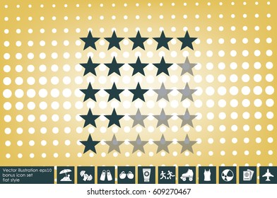 5 star rating icon vector illustration eps10. Isolated badge for website or app - stock infographics
