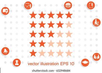 5 star rating icon vector illustration eps10. Isolated badge for website or app - stock infographics