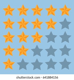 5 star rating icon vector.
