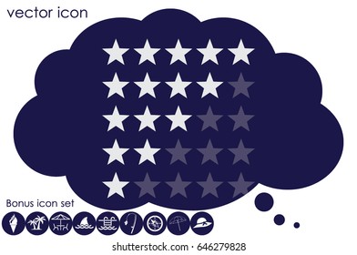 5 star rating icon vector illustration eps10. Isolated badge for website or app - stock infographics