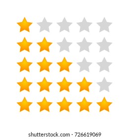 5 star rating icon vector. Rate vote like ranking symbol.