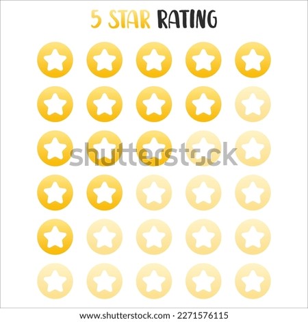 5 star rating icon vector illustration eps10. Isolated badge for website or app - stock infographics