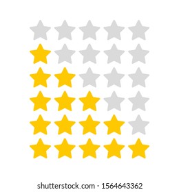 5 star rating icons. Quality assessment system. Vector