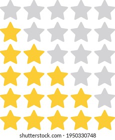 5 star rating icons. Quality assessment system. Vector