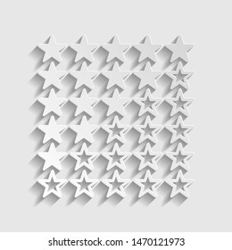 5 star rating sign. Paper style icon. Illustration.