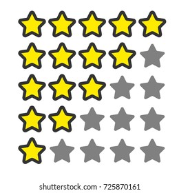 5 star rating. Vector icon for web and your other design. Cartoon style.