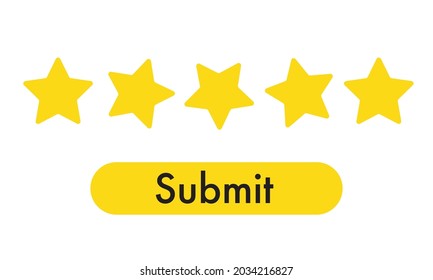 5 Star Rating with Your opinion is important and button submit. Vector illustration ready for use on website, application review application page, online feedback, testimonial customer service quality
