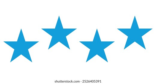 5 star red color align effect, star icon vector