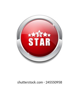 5 Star Red Vector Icon Button