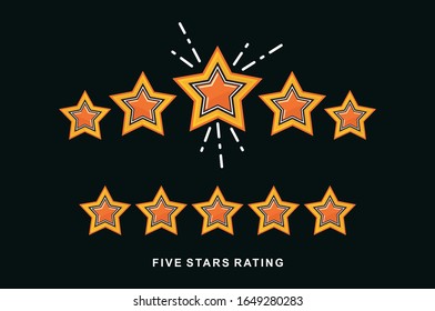 5 Star vector icon, rank, gold favorite web symbol. Eps 10