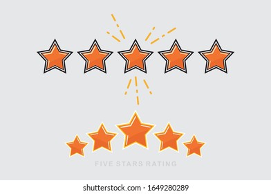 5 Sterne Vektorillustration Symbol, Rang, Gold Lieblingswebsymbol. EPS10