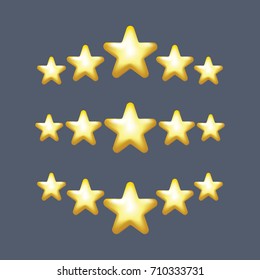 5 Star vector icon, rank, gold favorite web symbol.