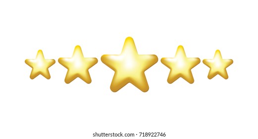 5 Star vector icon, rank, gold favorite web symbol.