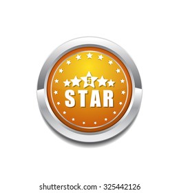 5 Star Yellow Vector Icon Button