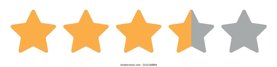 5 stars color icon. Five star sign for web Rating symbol. Vector illustration isolated on white background.