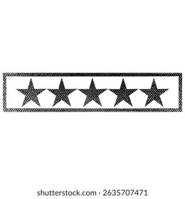 Sinal de selo de textura de tecido 5 estrelas