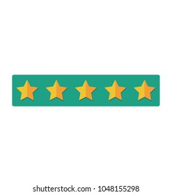 5 stars flat design with blue background. Vector illustration.