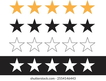 5 stars icon collection vector