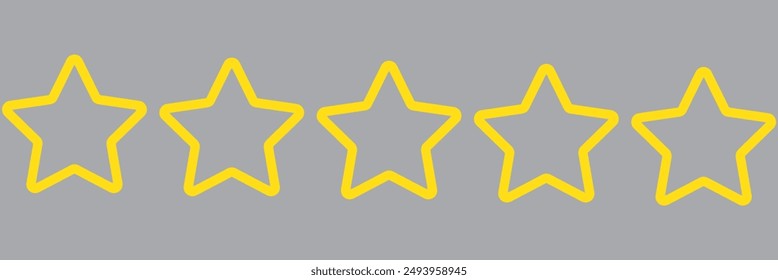 5 stars icon. review. Evaluate 5 levels. Vector.