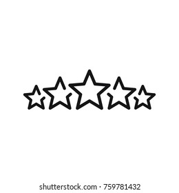 5 stars line sign, vector icon