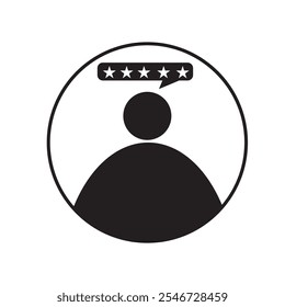 5 stars positive review of customer. Feedback with satisfaction rating design eps 10 