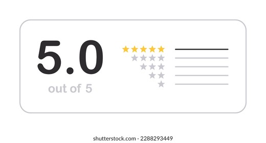 5 stars positive review. Rate icons set. Feedback icons. Vector scalable graphics